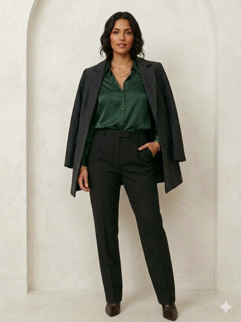 Croft & Barrow Black Tailored Straight Leg Dress Pants Slacks